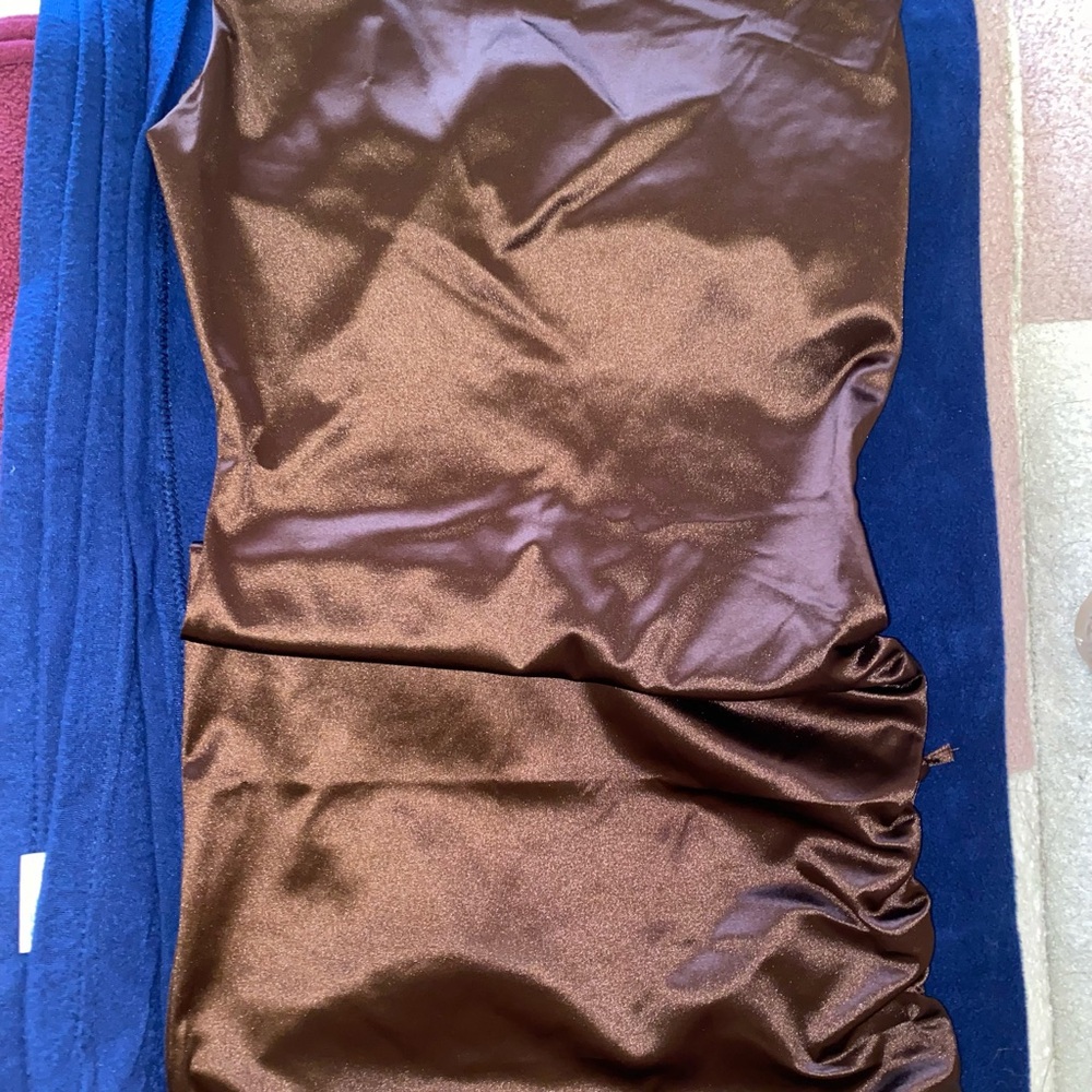 Brown Satin Dress